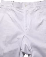 White Cotton Tapered Leg Dress Trouser Pants 1