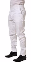 White Cotton Tapered Leg Dress Trouser Pants 3