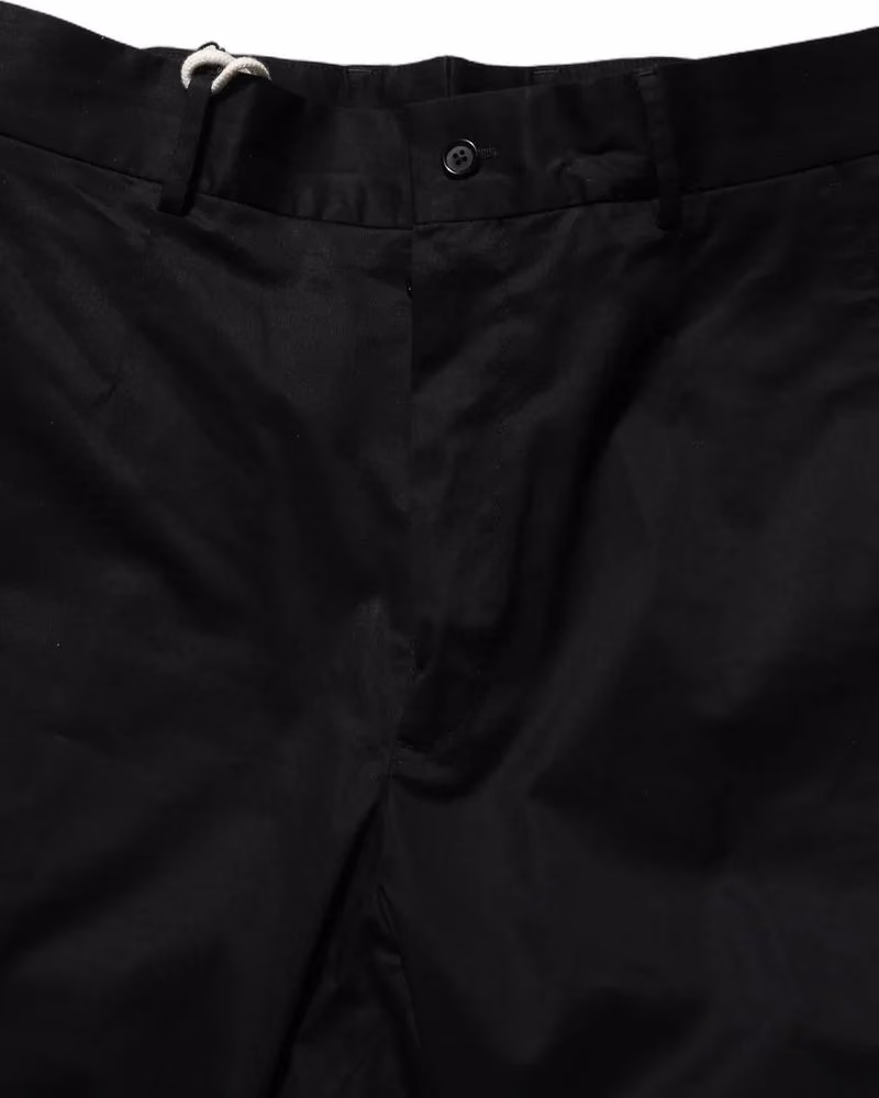 Black Cotton Tapered Leg Dress Trouser Pants
