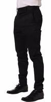 Black Cotton Tapered Leg Dress Trouser Pants 3