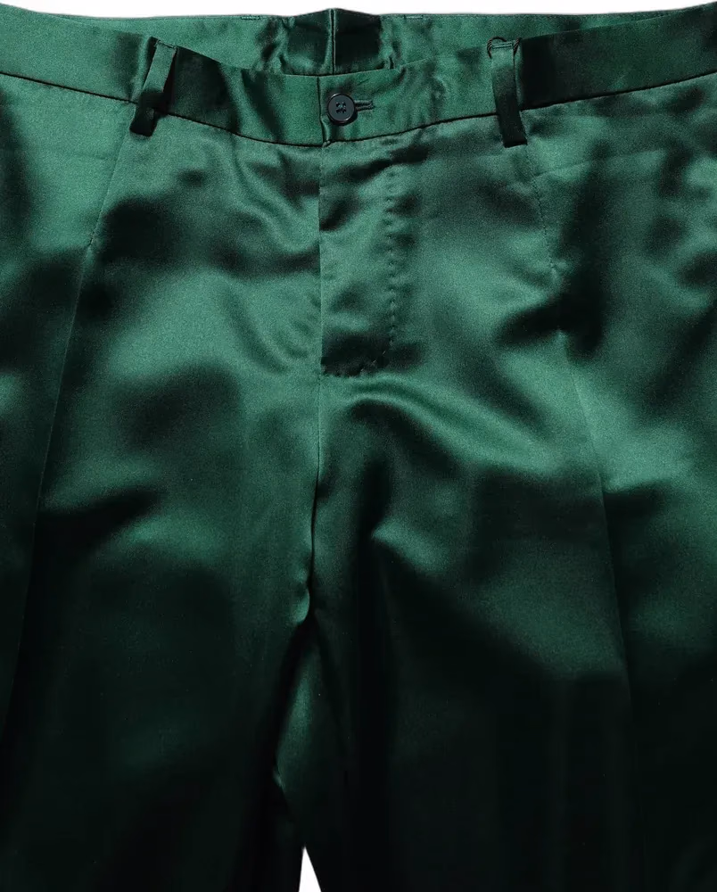 Dark Green Tapered Leg Dress Trouser Pants