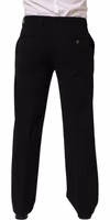 Black Wool Straight Men Dress Trouser Pants 4