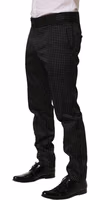 Black Polka Dot Cotton Dress Trouser Pants 3