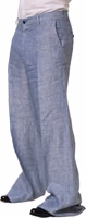 Light Blue Linen Straight Dress Trouser Pants 3