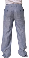 Light Blue Linen Straight Dress Trouser Pants 4