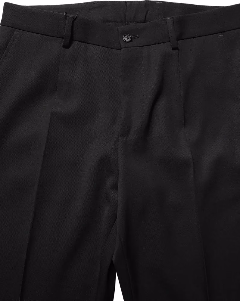 Black Wool Tapered Men Dress Trouser Pants