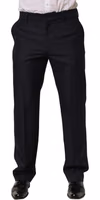 Black Wool Tapered Leg Dress Trouser Pants 1