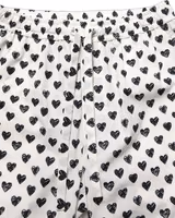 White Graphic Heart Print Men Trousers Pants 1