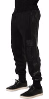 Black Mid Waist Cargo Jogger Sweatpants Pants 3