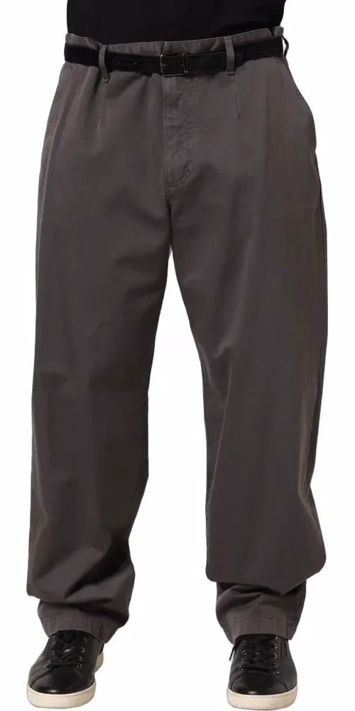 Dark Gray MidWaist Straight Men Trouser Pants