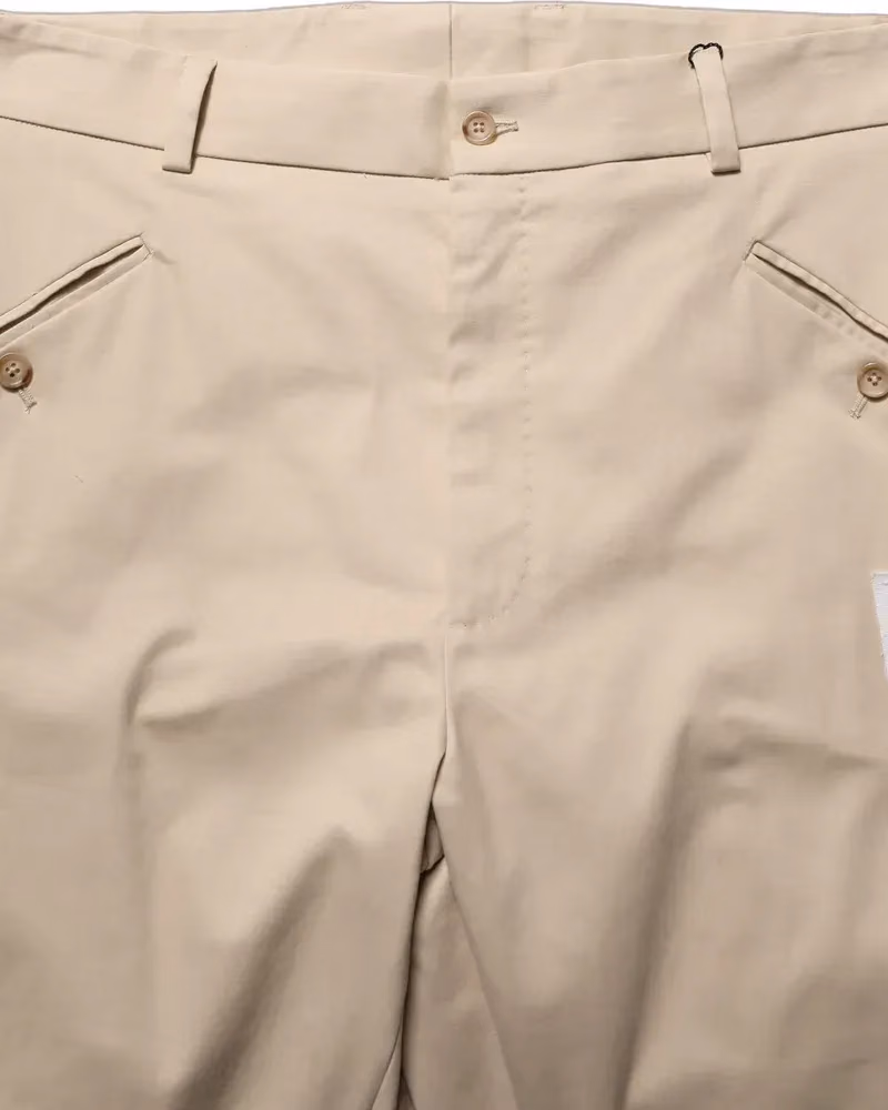 Beige Re-Editon Mid Waist Tapered Men Pants