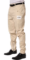 Beige Re-Editon Mid Waist Tapered Men Pants 3