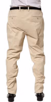 Beige Re-Editon Mid Waist Tapered Men Pants 4