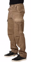 Brown Mid Waist Cargo Straight Trouser Pants 3