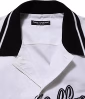 White LogoPatch Cotton Baseball Casual Shirt 1