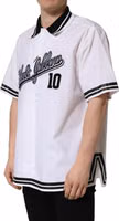 White LogoPatch Cotton Baseball Casual Shirt 2