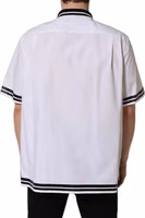 White LogoPatch Cotton Baseball Casual Shirt 3