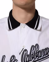 White LogoPatch Cotton Baseball Casual Shirt 4