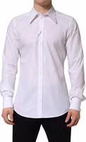 White MARTINI Long Sleeves Men Dress Shirt 4