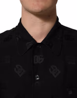 Black Logo Monogram Short Sleeves Men Shirt 4