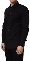 Black Cotton Stretch GOLD Fit Dress Shirt 3