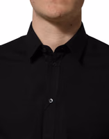 Black Cotton Stretch GOLD Fit Dress Shirt 5