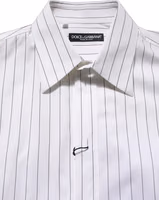 White Stripes Cotton Men Formal Dress Shirt 1