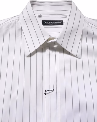 White Stripes Cotton Men Formal Dress Shirt