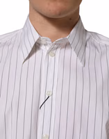 White Stripes Cotton Men Formal Dress Shirt 5