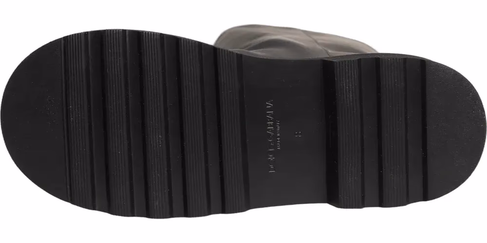 حذاء جلد أسود بطول الساق للرجال