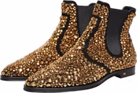 Gold Embellished Chelsea Ankle Boots Shoes 4