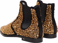 Gold Embellished Chelsea Ankle Boots Shoes 5