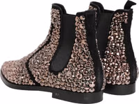 Silver Embellished Chelsea Ankle Boots Shoes 5