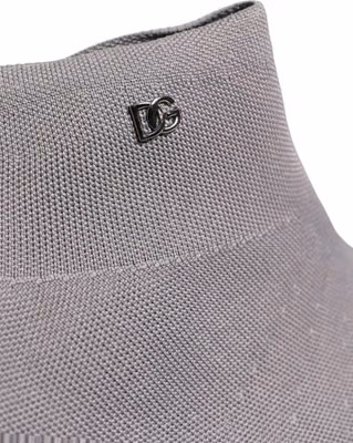Gray Stretch Mesh Men Ankle Boots Shoes