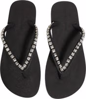 Black Embellished Rubber Flip Flops Men Shoes 3