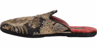 Black Floral Jacquard Flats Sandals Men Shoes 4