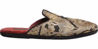Black Floral Jacquard Flats Sandals Men Shoes 5