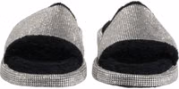 Black Crystal Embellished Platform Men Slides Shoes 2