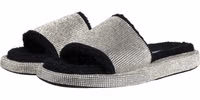 Black Crystal Embellished Platform Men Slides Shoes 4