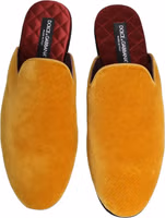 Yellow Suede Slides Flat Slipper Men Shoes 2