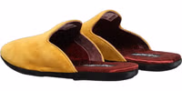 Yellow Suede Slides Flat Slipper Men Shoes 4