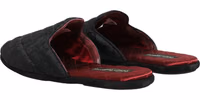 Black Floral Brocade Slides Slippers Shoes 3