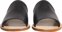 Brown Leather Slides Sandals Flats Men Shoes 2