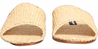 Beige Straw Raffia Slides Sandals Flats Shoes 4