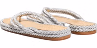 Silver Rope Slides Sandals Flip Flops Shoes 5