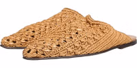 Beige Woven Straw Slides Sandals Flats Shoes 4