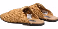 Beige Woven Straw Slides Sandals Flats Shoes 5