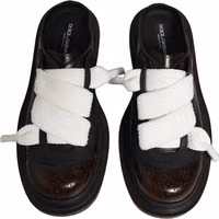 Brown Leather Slip On Flat Sandals Men Shoes 3