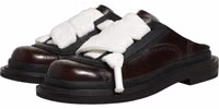 Brown Leather Slip On Flat Sandals Men Shoes 4