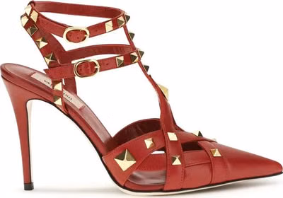 Red Goatskin High Heel Pumps